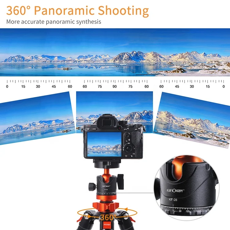  Профессиональный штатив K & F Concept из углеродного волокна для видеокамеры DSLR аксессуары