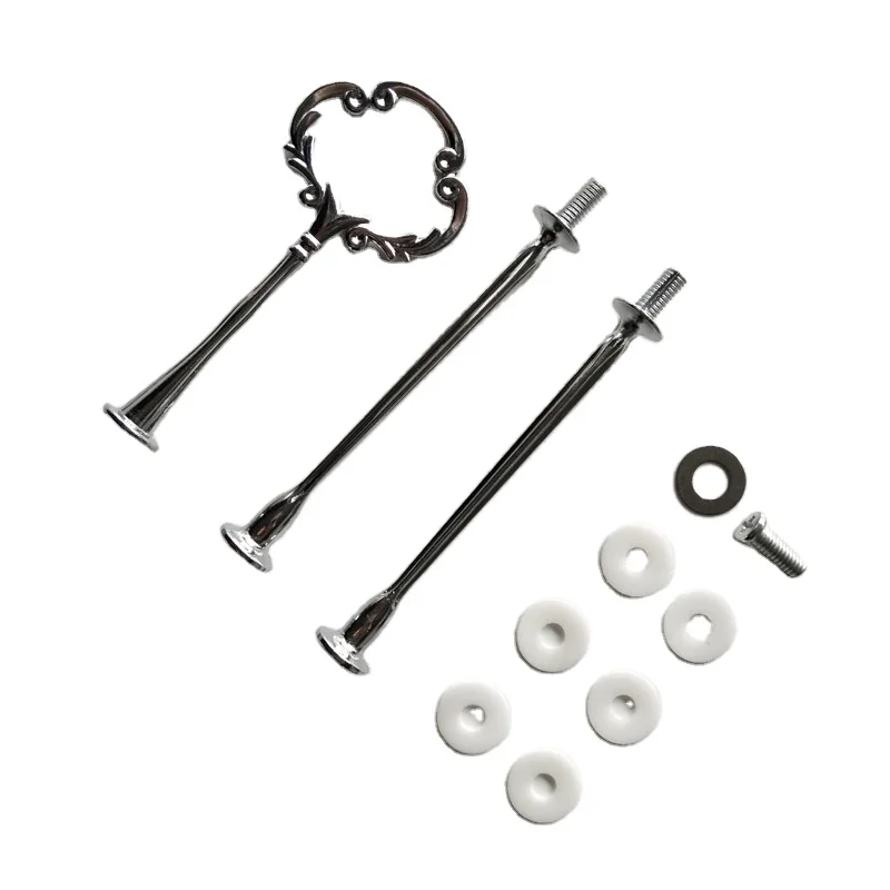 Fashionable style 3 Tier Cake Plate Stand Handle Fitting Silver Gold Wedding Party Crown Rod Cake Stand Rod Fruit Cake Plate Rod