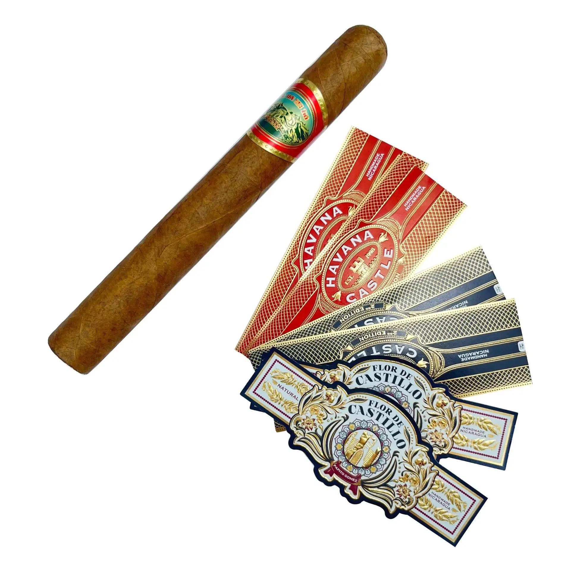 Custom Embossed Adhesive Printed Anti-Counterfeit Cigar Labels Hot Stamped Cigar Labels