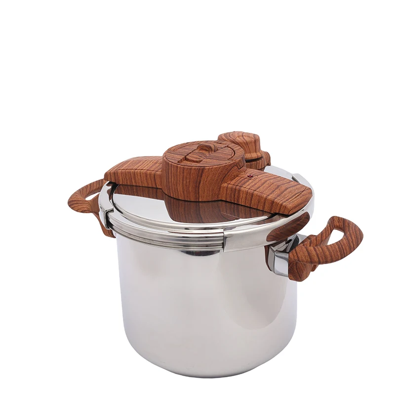 Stainless Steel Pressure Cooker  multicooker wooden color design with coating induction pressure cooker