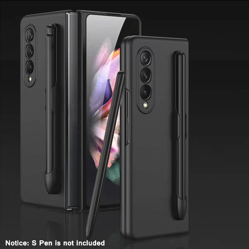 For S Pen Fold Edition Samsung Galaxy Z Fold 3 W22 Phone Case with Stylus S Pen Holder for W22 Protective Cover with S Pen Slot
