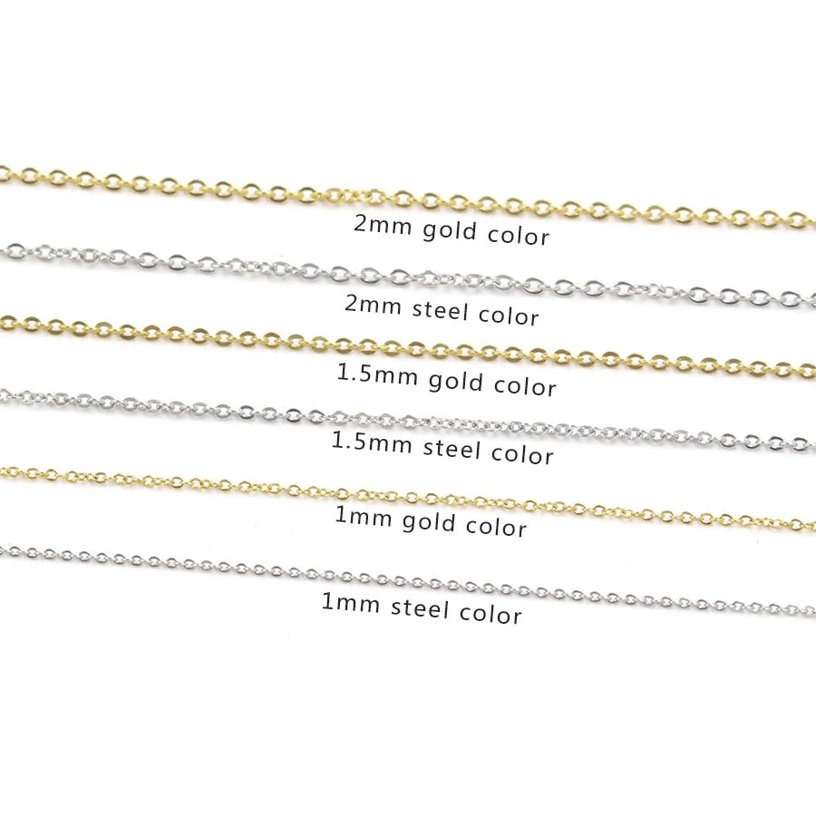 18' 20' inches long chain necklace 18k gold stainless steel chain for women jewelry making