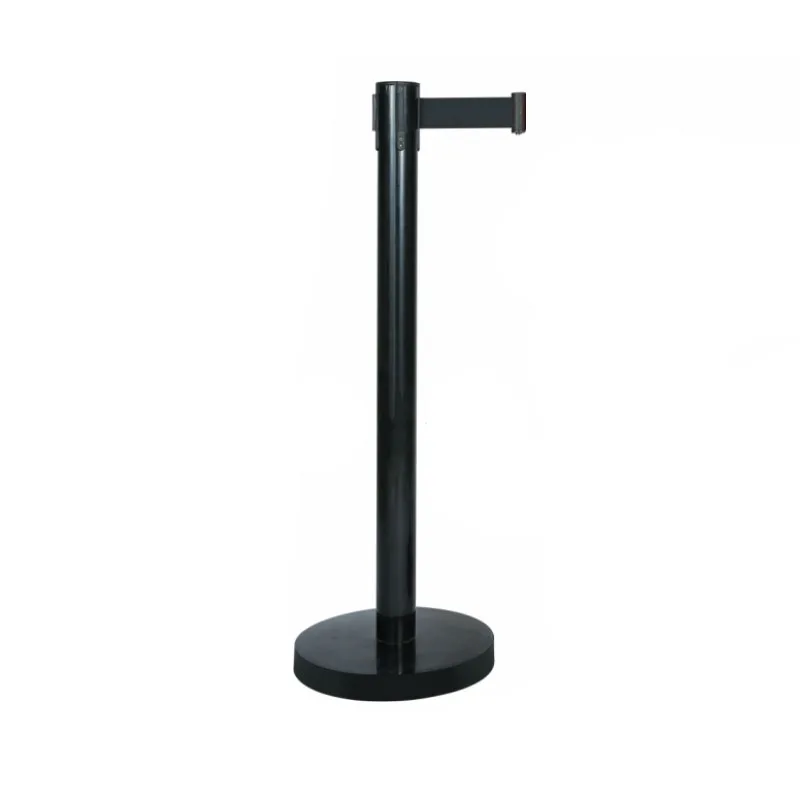  Black Guidance PVC Stanchion Retractable Fence Line Crowd Control Traffic Barrier