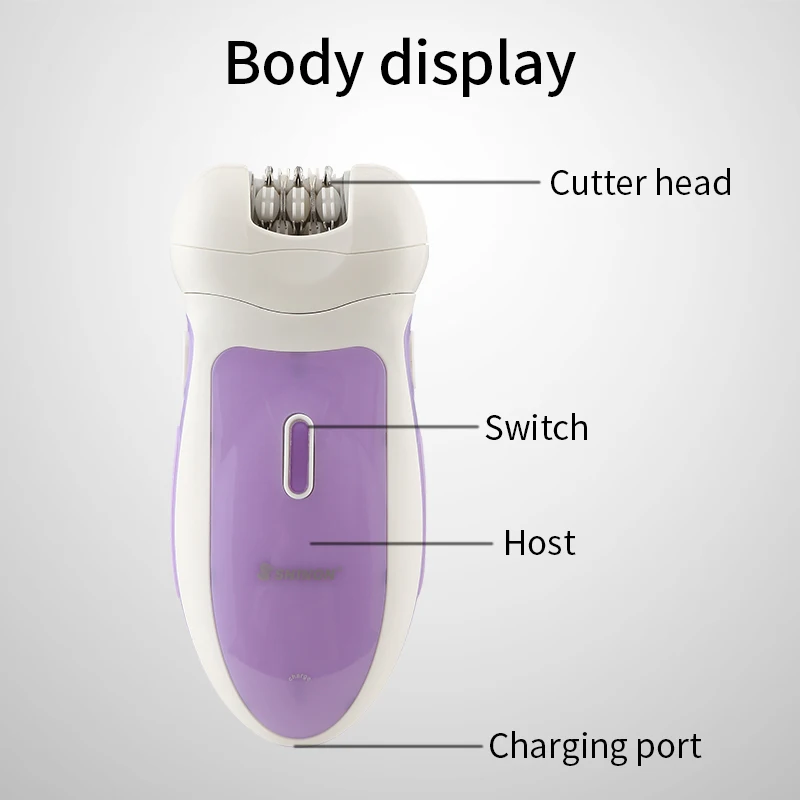 SHINON SH7816 Multifunctional 3 In 1 Rechargeable Electric Female Shave Epilator Hair Remover Handset Women