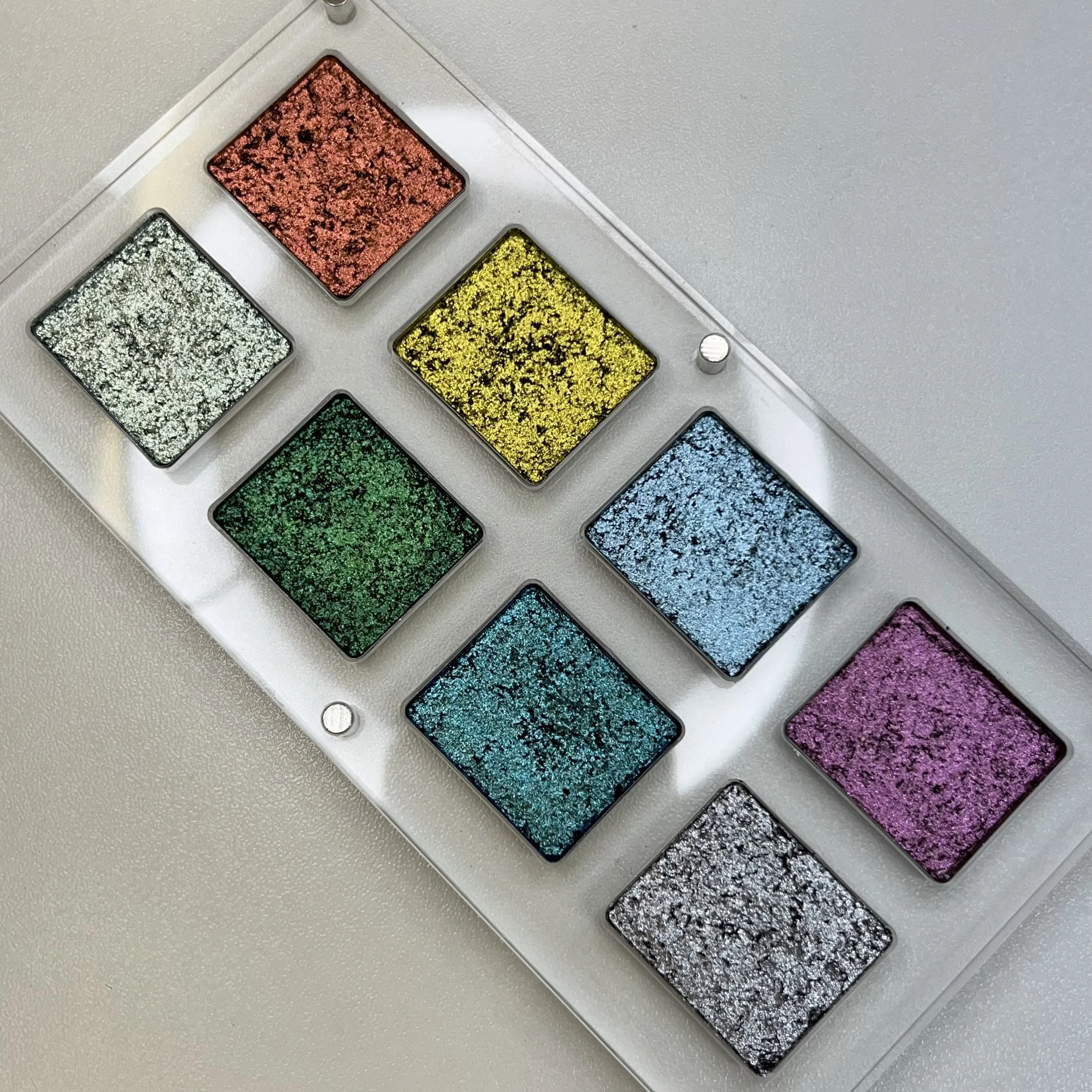 Custom Duochrome eyeshadow oem high pigment glitter waterproof long lasting multichrome eyeshadow palette private label