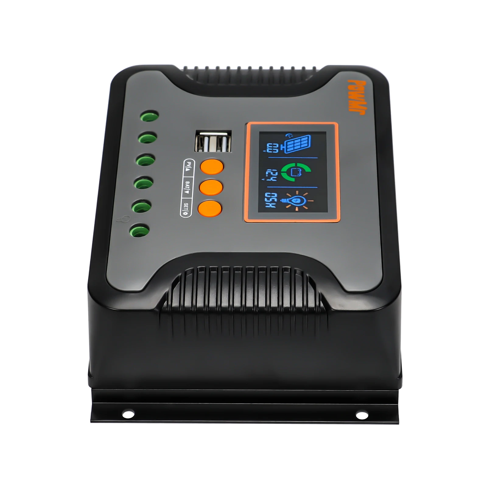 PowMr PWM солнечный контроллер 30 А 60 80 100 в Солнечный Контроллер заряда 12/24/48 автоматический зарядного устройства
