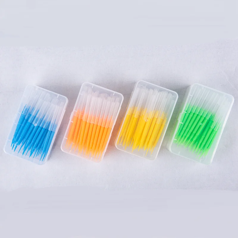 Dental tooth picks double use high quality cheap interdental brush  soft tooth picks and dental brush for tooth clean oral.