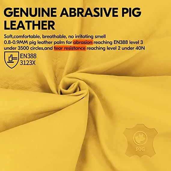 Top Grade Quality Non-slip Anti-scald Safe Leather Hand Gloves For Work