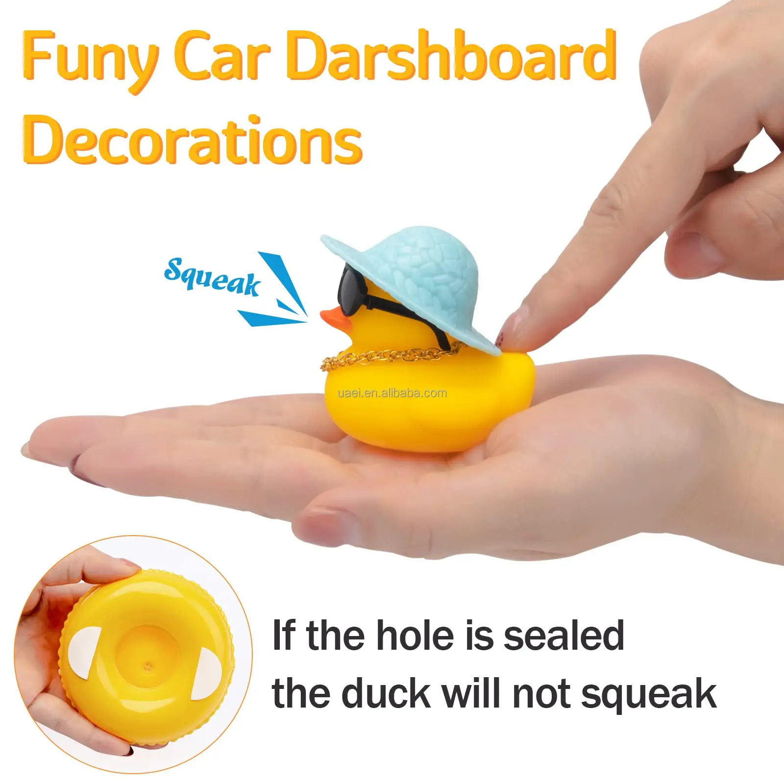 Yellow Ducks Car Dashboard Decoration Kit Ornaments for Dashboard and Bicycle Accessories