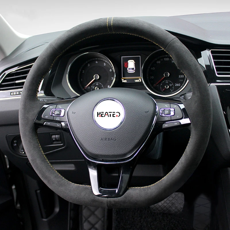 Steering Wheel Cover in Alcantara for Volkswagen VW Golf 7 Polo 5 Arteon Passat Tiguan T-Roc e-Golf 2013 2015-2022