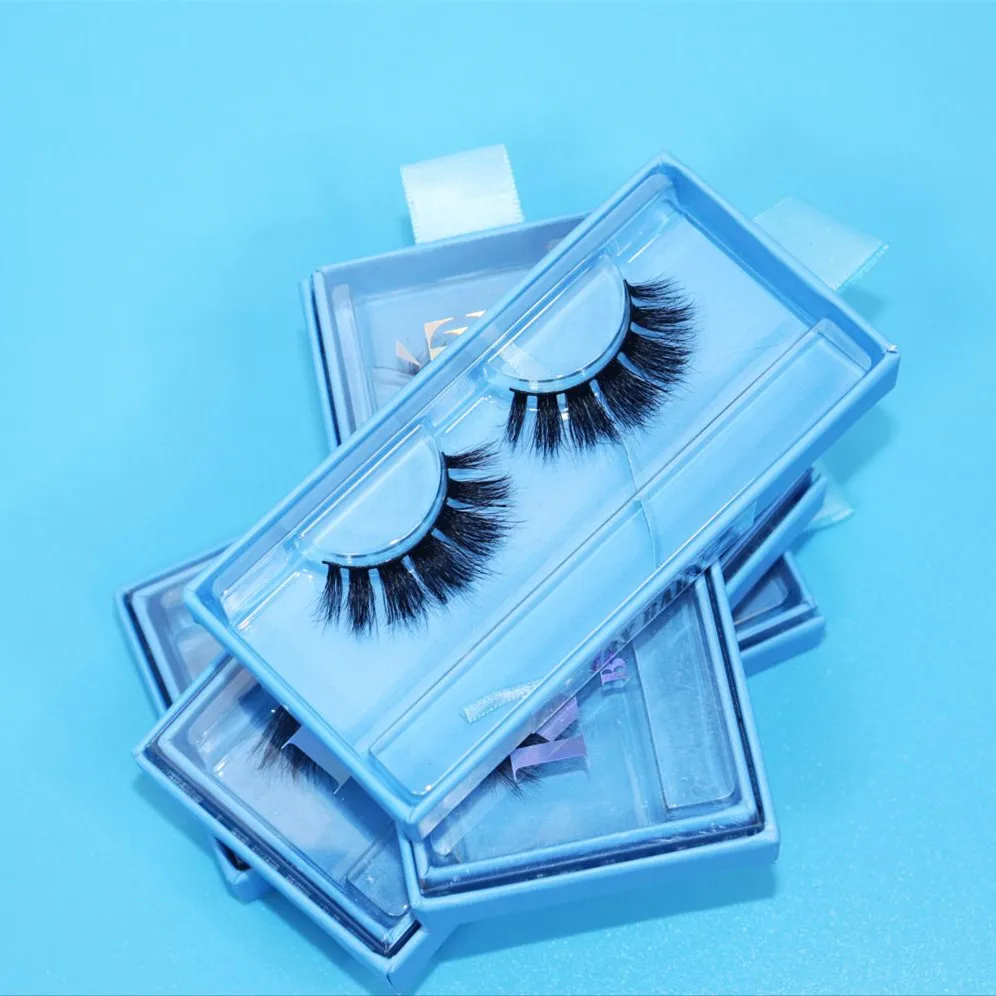 hot sale Natural fluffy 25mm reusable lashes case manufacture 3d mink Strip eyelashes vendor custom packaging