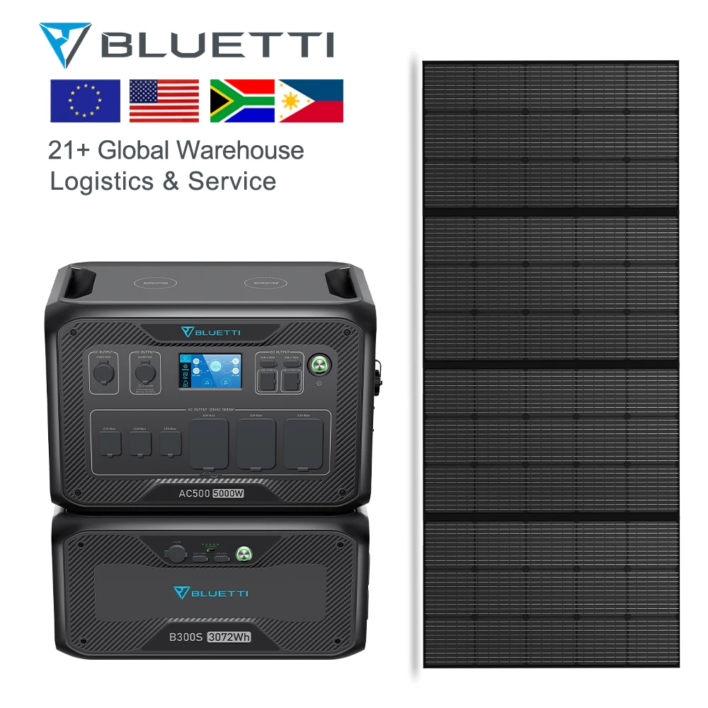 BLUETTI AC500 5000W Solar Generator for Backup Battery at Home