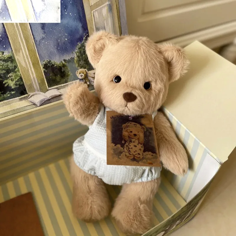 Vintage Teddy Bear With Clothes Plush Toy Soft Mini Bear Handmade Stuffed Animals Gift Toy
