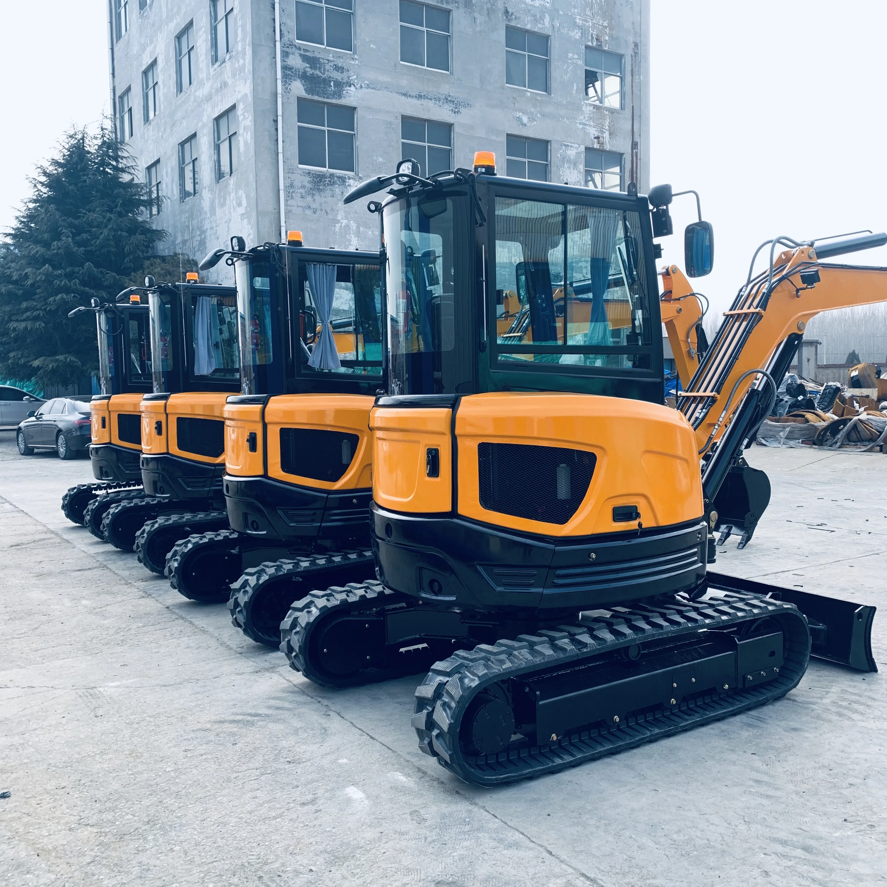 Best new design import 4 ton mini tractor excavator cab towable backhoe with CE for sale