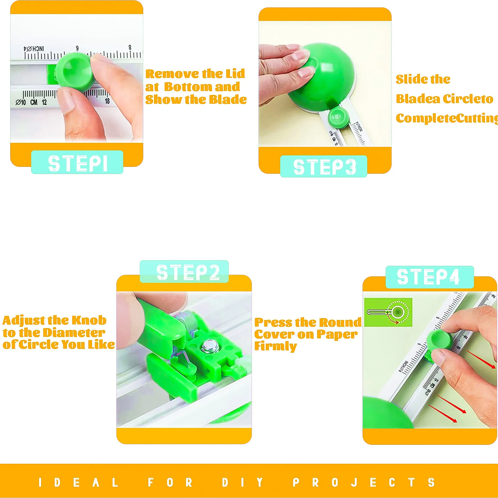 Paper Cutter Round Patchwork Compass Circle Trimmer Round Cutting Knife Circular Paper Scrapbooking Cards Cutters