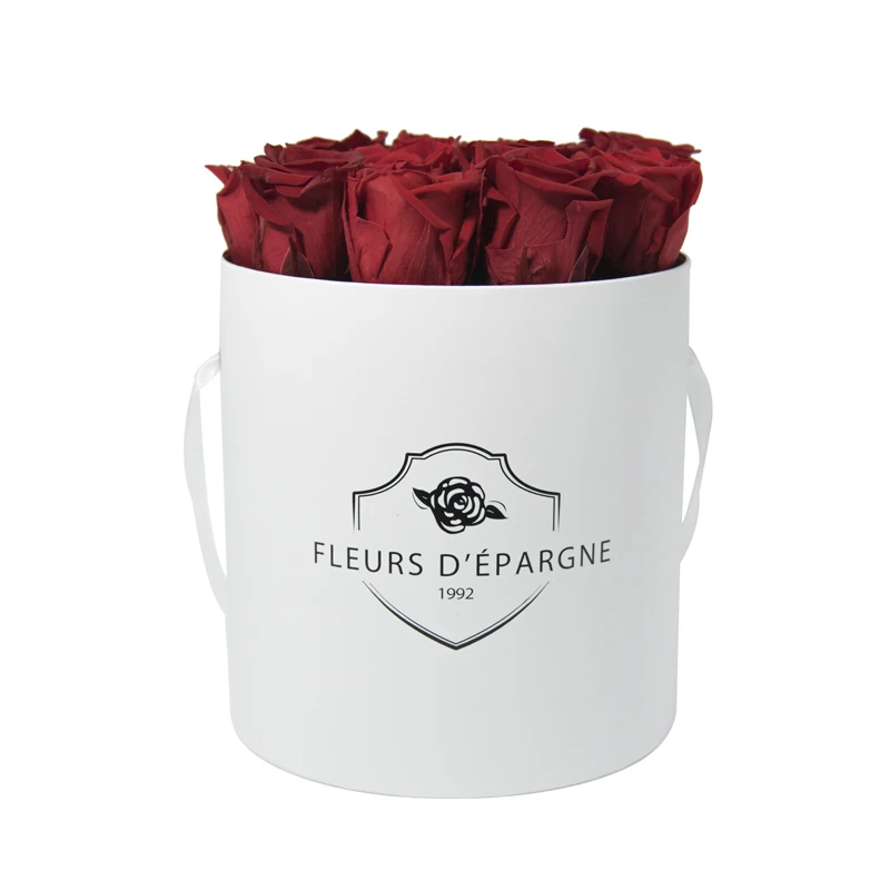 Wholesale Round Cylinder Paper Box For Flower Waterproof White Round Flower Boxes