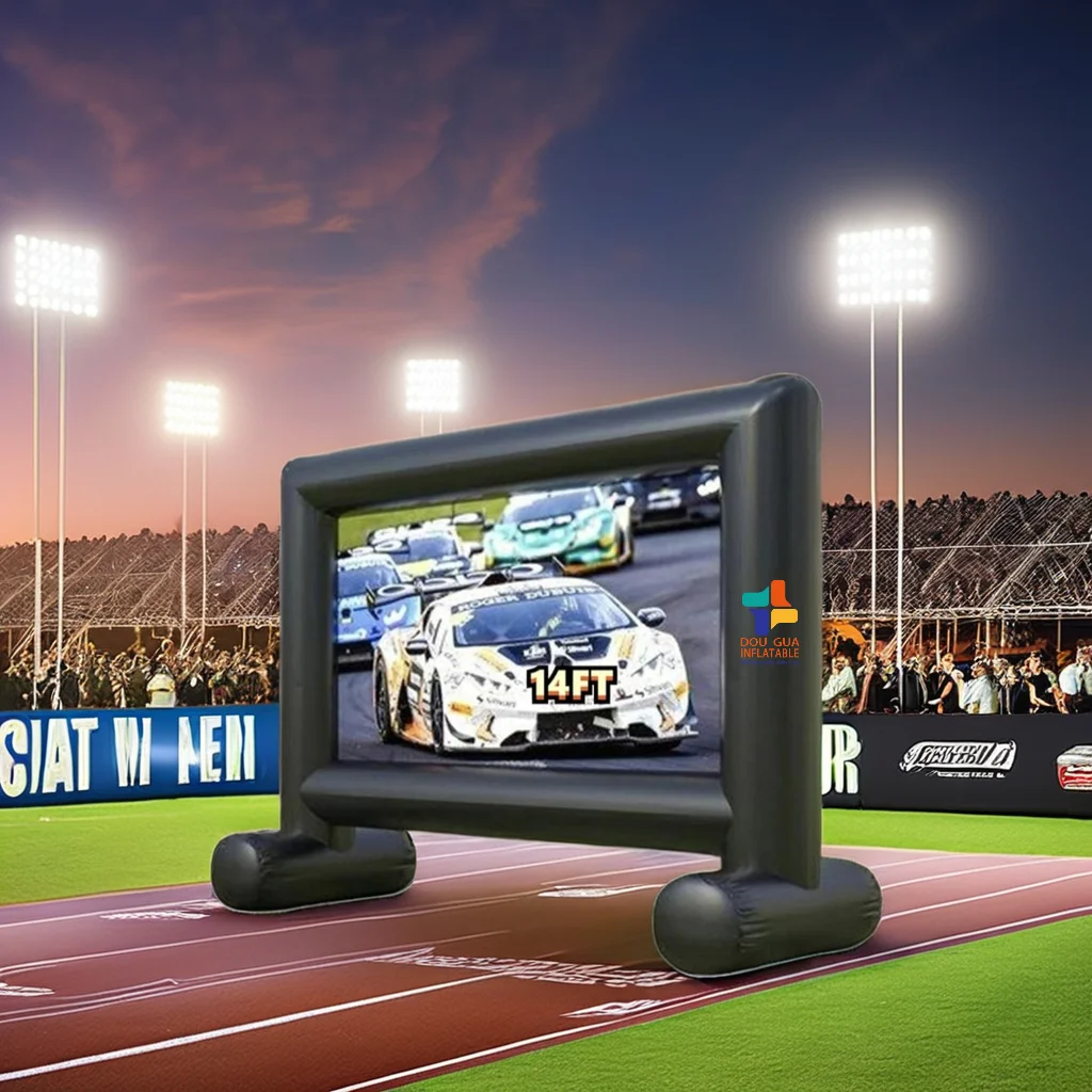 20Ft Outdoor Front and Rear Projection Projector Screen With Blower Inflatable Movie Screen