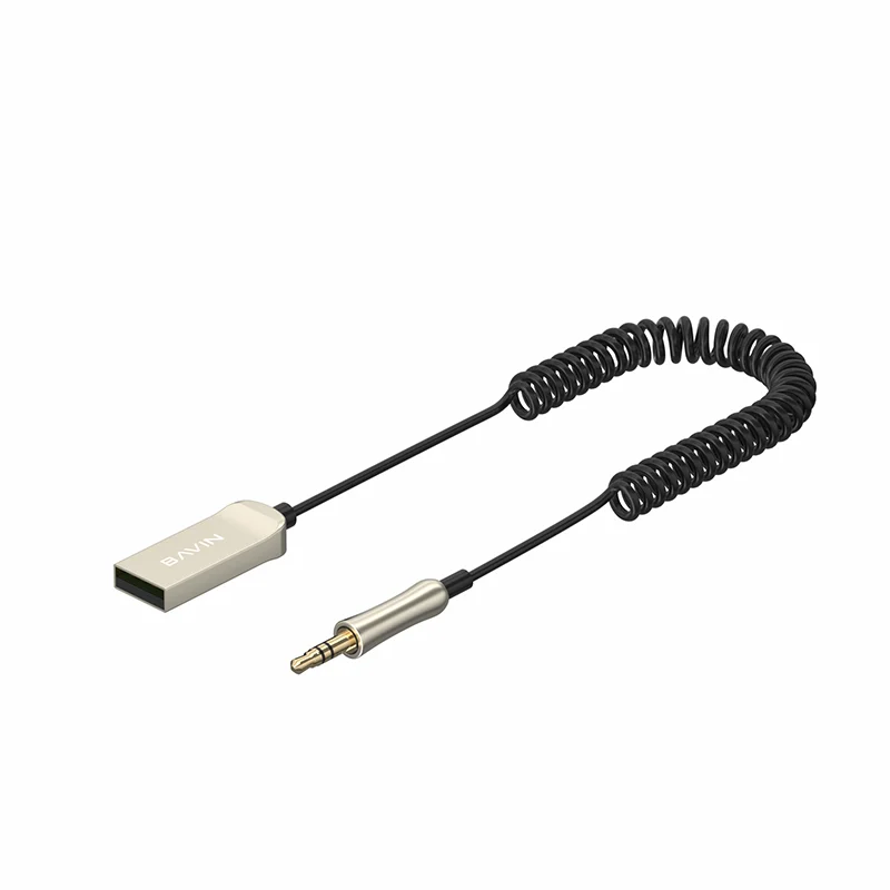 BAVIN-07  Car FM Transmitter 3.5mm AUX Audio Cable Blue too 5.0 Wireless Audio Receiver Music Receiver Car Accessories