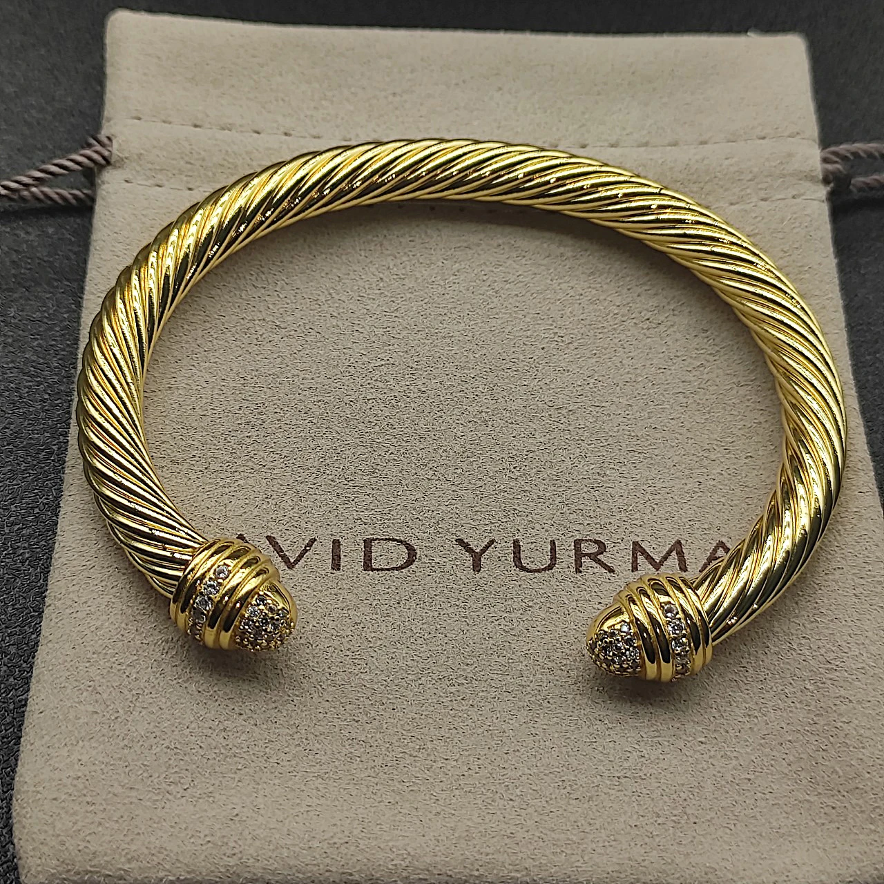 David Yarmans 925 Silver Shopping Festival Hot Selling Ins 5-7mm Inlaid Zircon Gold Bracelet for Daily Gift Giving