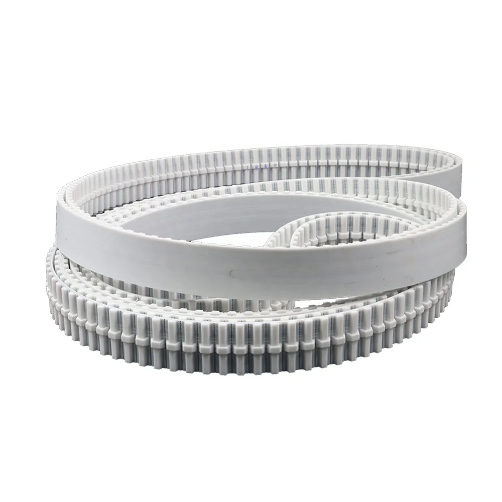 White Color Double Edger Bottom PU Timing Belt