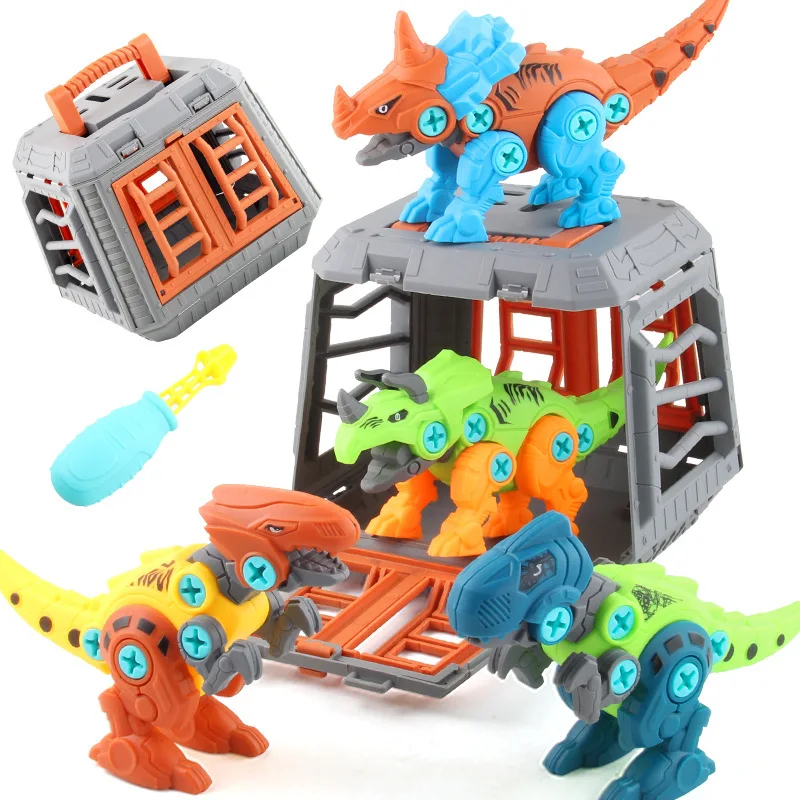 Cross-border hot sales of DIY dinosaur building blocks manual twist screw dinosaur building blocks Toy set