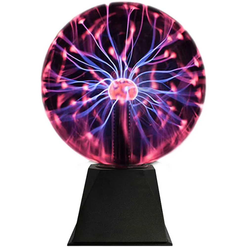 8 Inch Plasma Light Creative Touch & Sound Sensitive Interactive Night Light Magic Black Tesla Coil Plasma Ball
