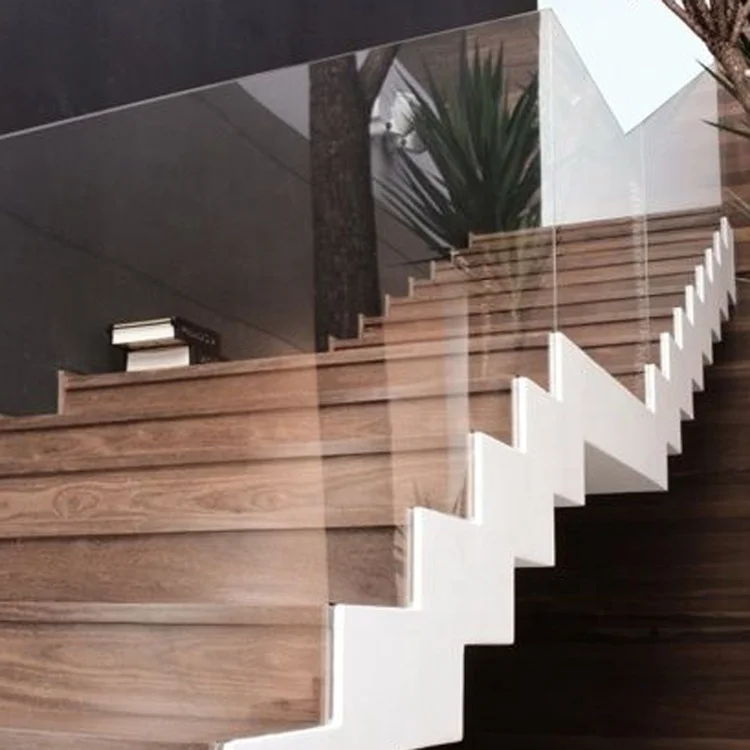 For sale steel glass open riser staircase zigzag staircase