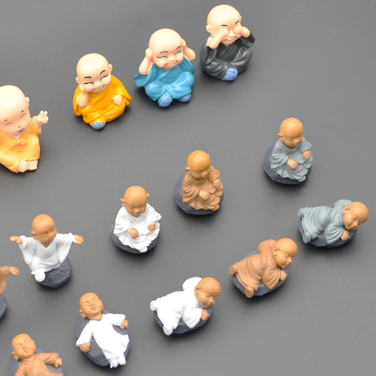 miniature people terrarium cute little monks collection figures home ornament garden resin figurine statue