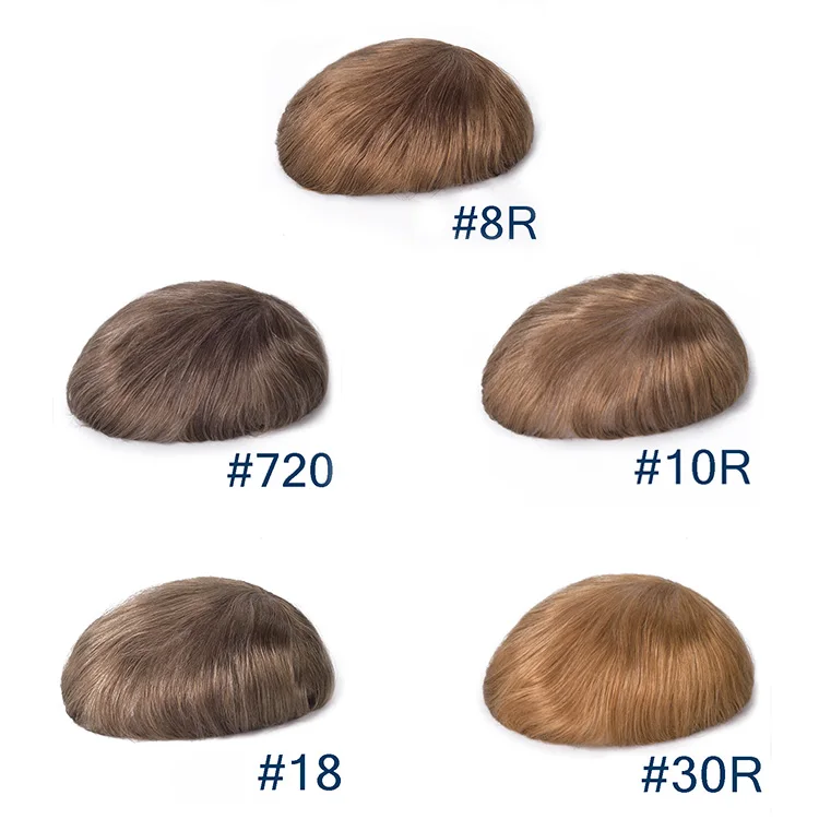 iconal light density fine welded mono human hair toupee mens topper hair replacement system for men