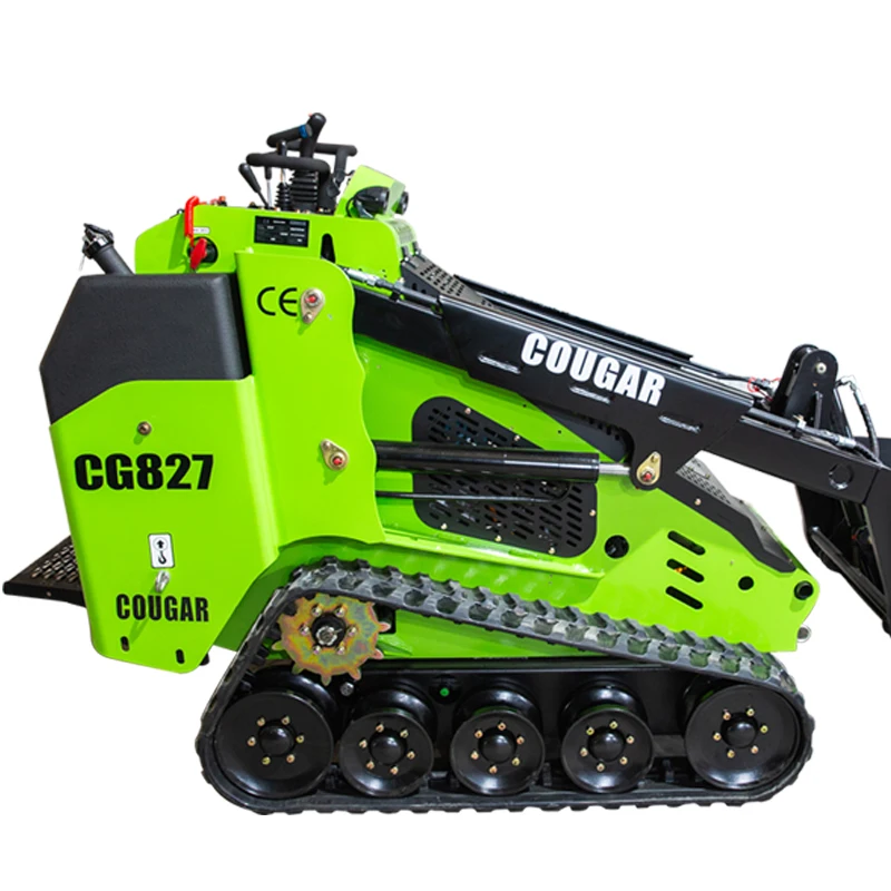 Мини-Гусеничный мини-погрузчик COUGAR CG827, погрузчик с бортовым поворотом, миниатюрный погрузчик, двигатель KUBOTA для продажи с буровыми насадками