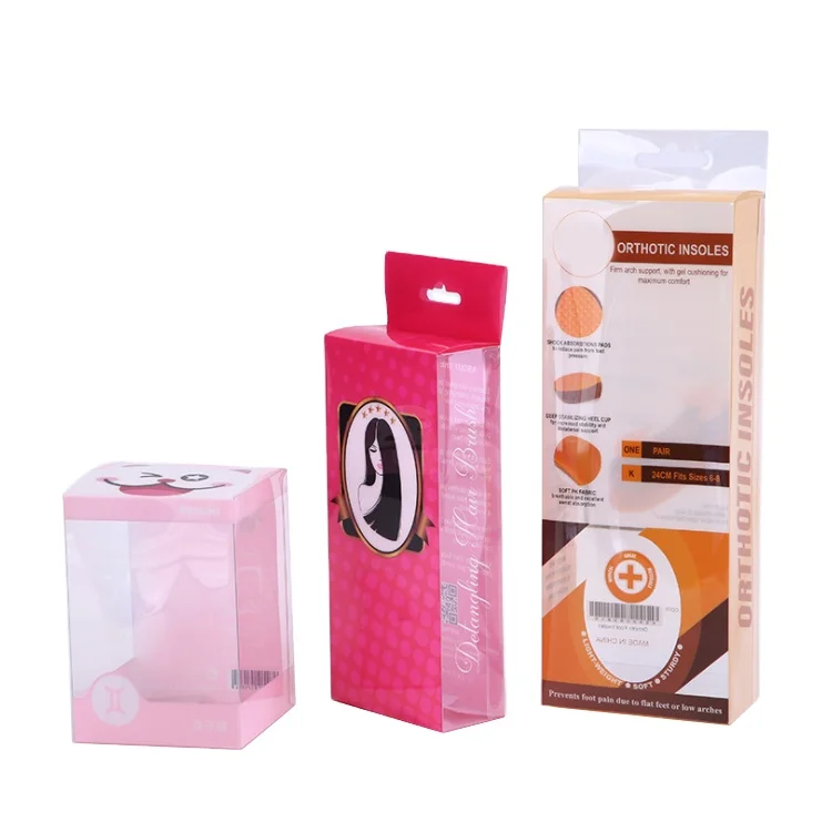 Shanghai Source Factory Customized Printing Brush Plastic Packaging Box, High Quality PET/PP/PVC Recyclable Material Cosmetic Pa