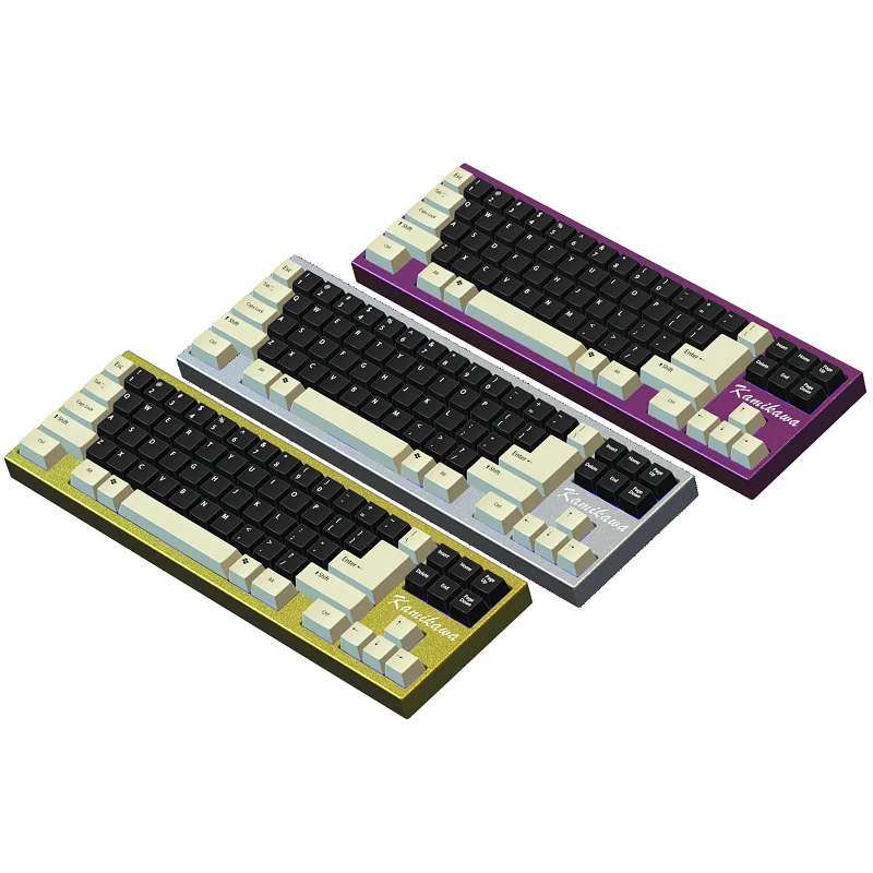 Fashion 60% and 65% mechanical diy keyboard case keyboard plate oem cnc keycaps aluminium keyboard case
