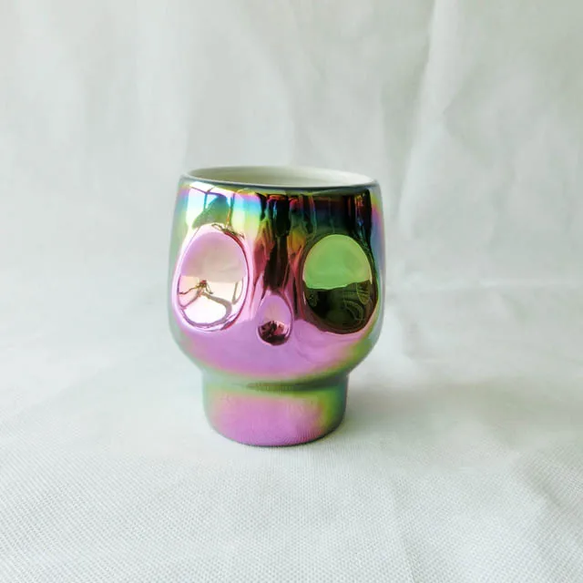 Wholesales Ceramic Skull Shot Glass Creative Spirit Glass Beer Cup Beer Mug