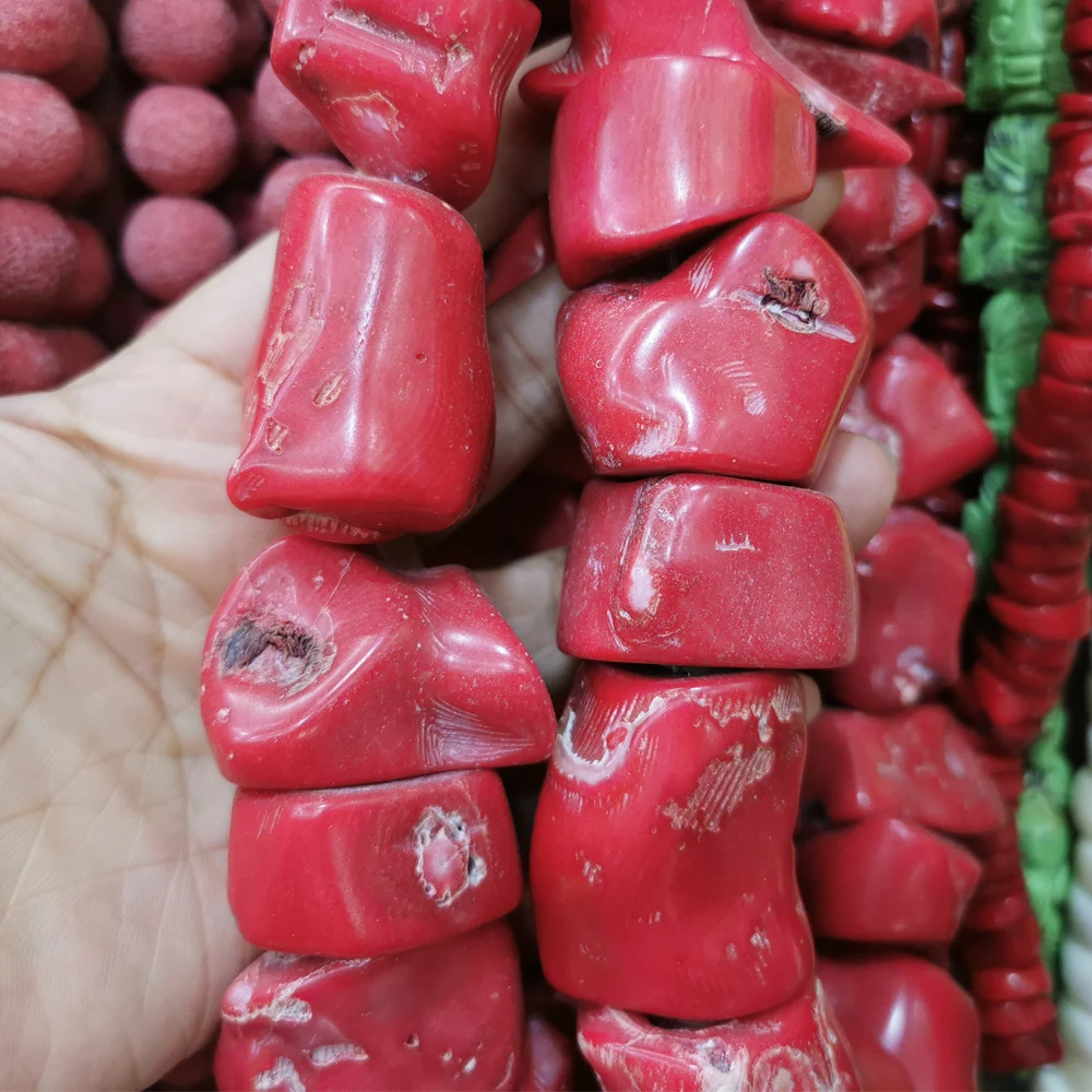 Natural Coral Beads Large Irregular Baroque Red Coral Loose Beads  for Jewelry Making