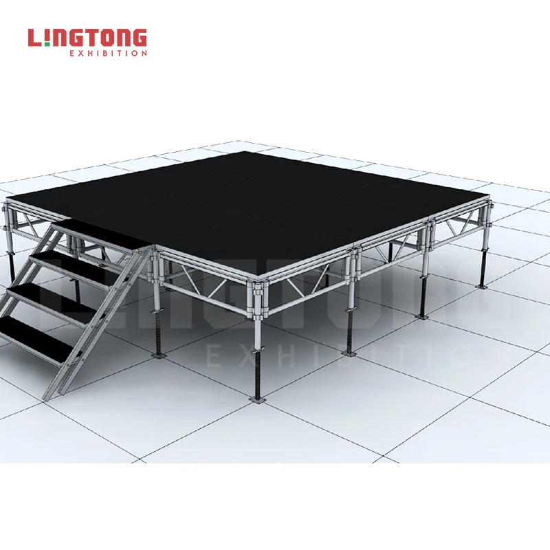 Modern Aluminum Frame Height Adjustable Flexible Stage Floor With Stage Stair For Live Show
