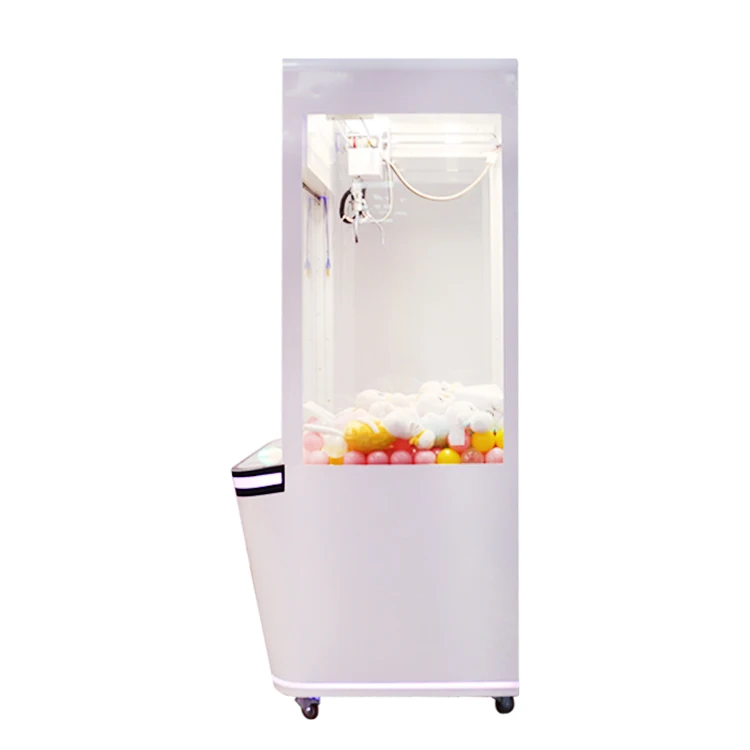 Factory supplier attractive coin operated  crane claw vending game machine white cabinet with screen