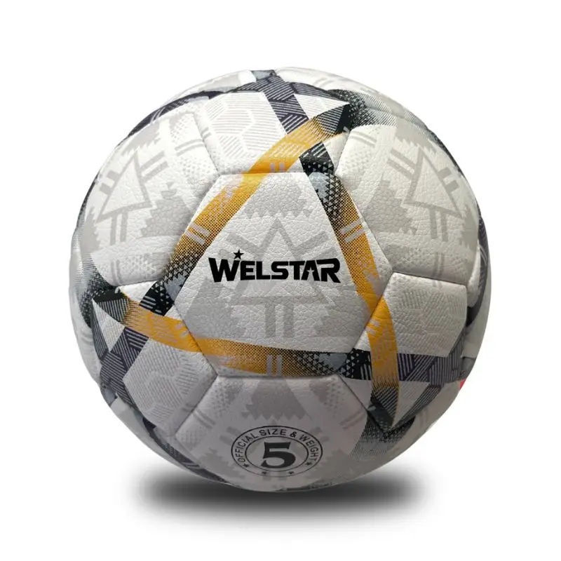 Welstar лучший высококачественный индивидуальный логотип прочный открытый PU/ПВХ футбольный мяч кожаный тренировочный Официальный Матч Размер 5 футбол