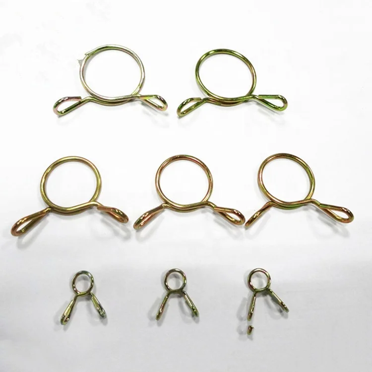 Yellow Zinc Steel Wire Clamping Diameter 5mm-25mm Quick Release Clip Spring Clamp For Hose