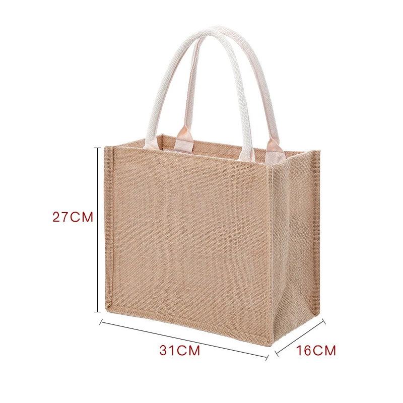 High Quality Women Bag for Gifts De Yute Reusable Grocery Laminated Shopping Jute Tote Bags