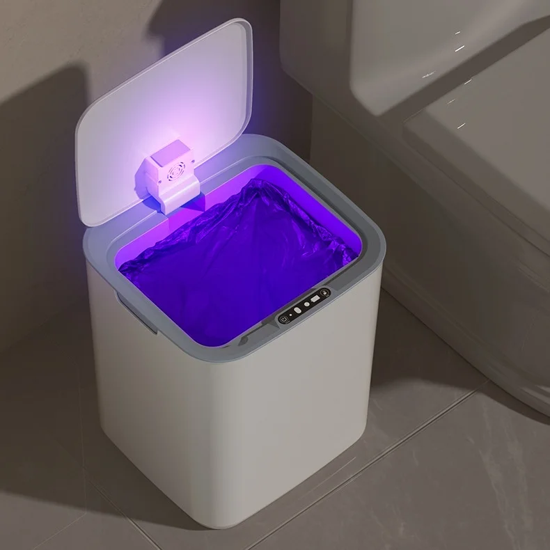 large capacity 20L smart sensor automatic trash can for bathroom with trash bag storge box