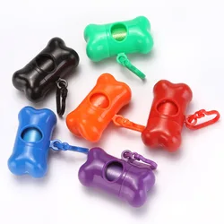 Cheap hot sale Pet Bone type litter box pet Dog poop waste trash bags with dispenser holder bag dispenser set