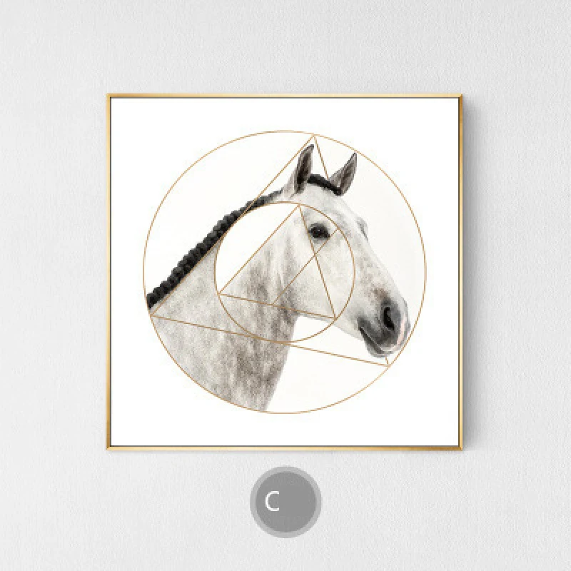 Nordic Light Luxury American Modern Horse Wall Art Painting Creative Popular Print On Canvas Painting For Home Decor