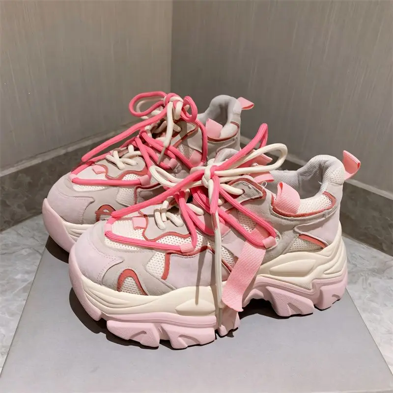 Thick bottoming port wind increase shoes female model 2023 new Spring and autumn net red everything student leisure sneaker