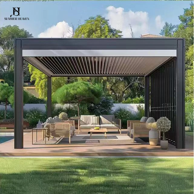 high quality luxury outdoor white metal aluminium top wind resistant waterproof gazebo pavilion garden for snow 4x4 6x5