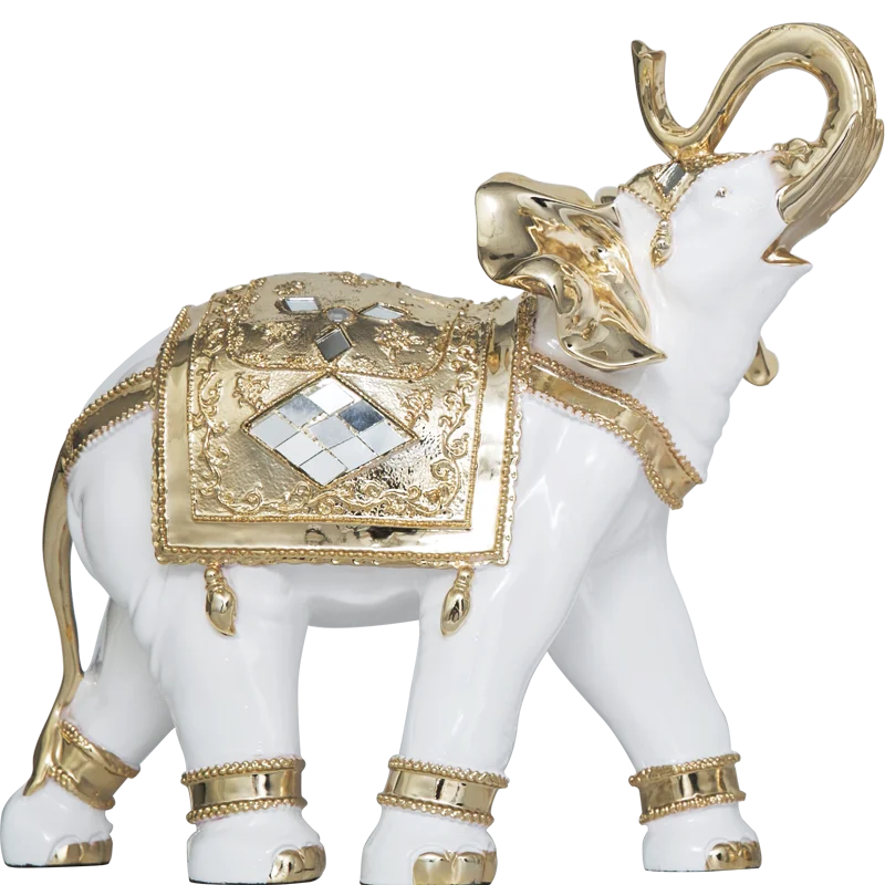 Indian Style Feng Shui Decoration Thai Elephant Resin Statue Animal Sculpture