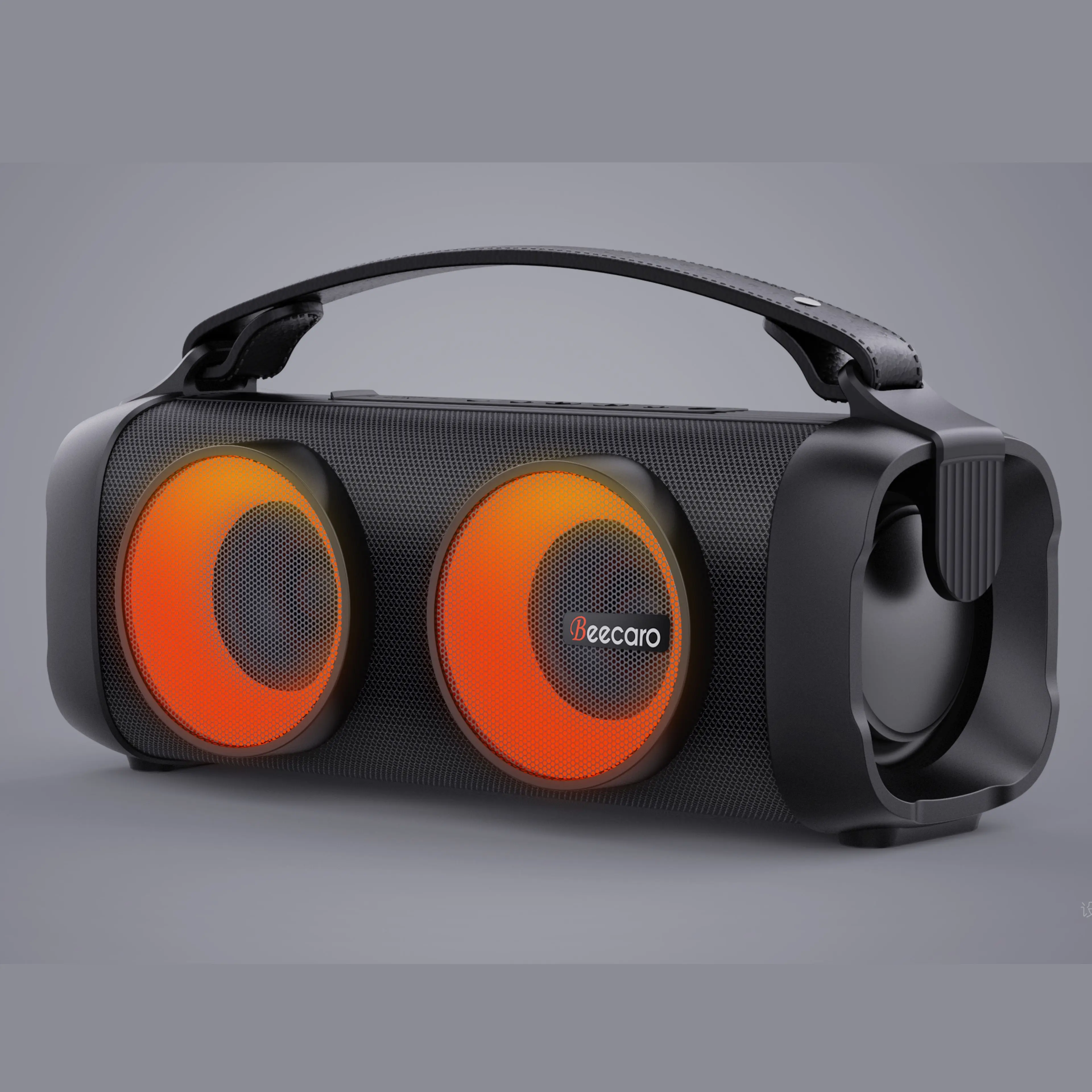 Wireless Woofer Hifi Double 2.5 Inch Bass BT Boombox Fabric Speaker RGB LED Colorful Light Active AUX Outdoor Portable Speaker