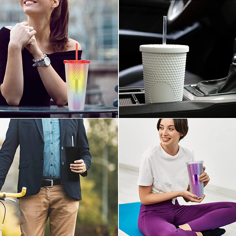 2024 BPA Free Festivals Colorful Tumbler Popular Classic Plastic Colorful Drinking Bottle for Party with straw