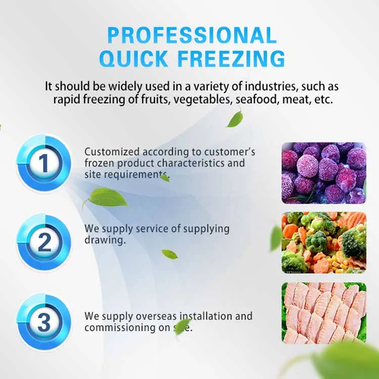 100kg/hour Best price and economical small iqf freezing tunnels machine