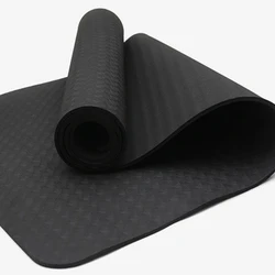 Wholesale TPE Yoga Mats 4mm Non Slip Black Yoga Mat Eco Friendly High Quality Fitness Pilates Mat Manufacturer