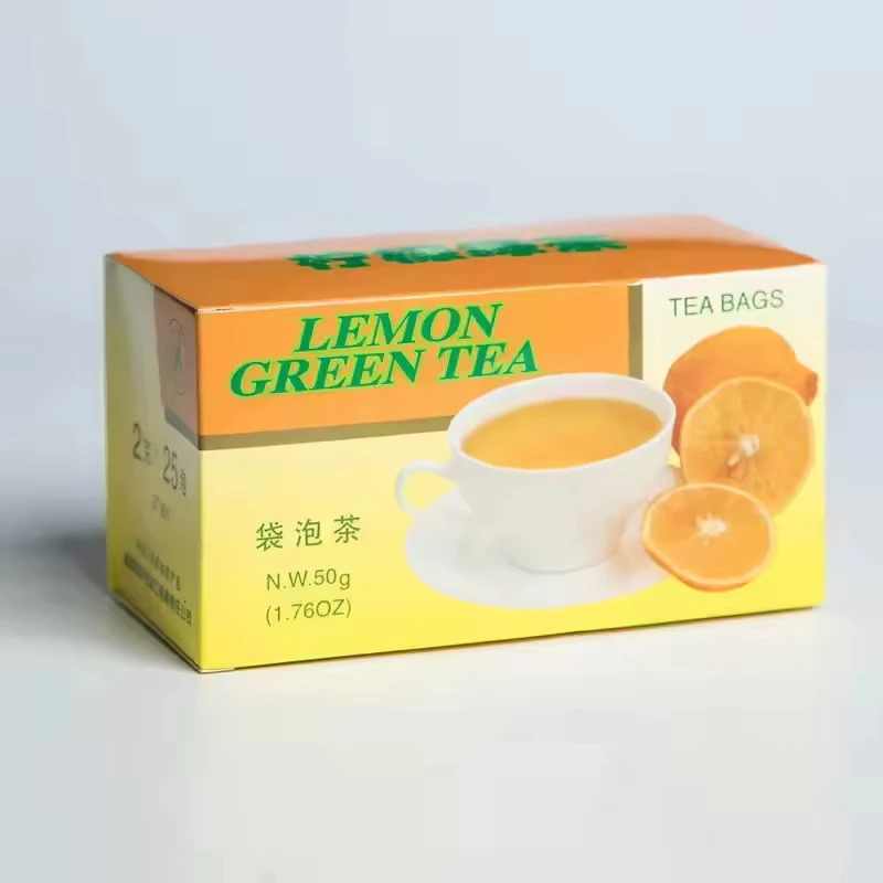 FC55 GT901 Source Manufacturers Promotion Price Gift 50g Boxed Lemon Green Tea Teabag